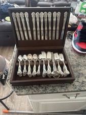 F.B. Rogers Grand Antique 64-Pc Silverplate Flatware Set Service for 12 Chest picture