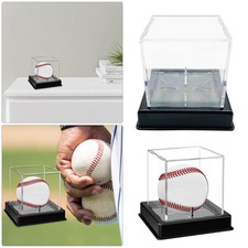 1-10Pcs Baseball Display Case Acrylic Cube Holder - UV Protected with Black Base picture