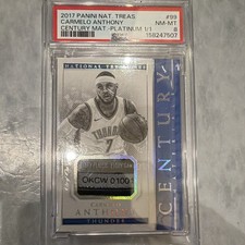 Panini 2017-18 National Treasures Carmelo Anthony Century Materials 1of1 PSA 8 picture