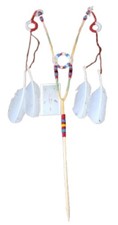 Vintage Blackfoot Kaispa Society Ceremonial Skewer Replica Plains Indian Staff picture