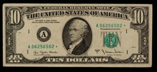 FR 2024-A* $10 1977 A Federal Reserve Note US - Star Note - VF - SKU-CA1871 picture