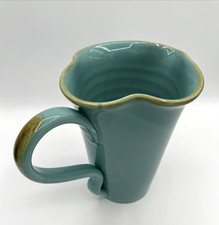 Southern Living At Home Toscana Collection Teal Blue Ceramic Pitcher Italy picture