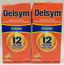 Delsym 12 Hour Cough Medicine for Adults, Orange Flavor, 5oz, 2/PACK, JAN/2028 picture