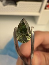 IGI Certified Lab Grown 1.51 ct Diamond - Fancy Vivid Green VVS2 Pear Brilliant picture