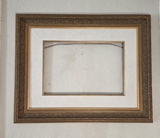 Ornate Gold Wood Picture Frame 18x24 Suede Mat 12x17 Vintage Custom Framed picture