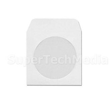 10,000 White Paper CD DVD R Disc Sleeve Envelope w/ Window & Flap Economy Weight picture