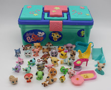 Littlest Pet Shop Tackle Box  w/ 29 Assorted LPS Pet Figures Lot picture