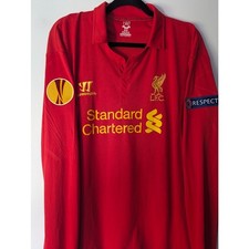 Liverpool 2012-13 Gerrard Jersey XXL LS UEL Fully Patched Adidas Shirt Rare picture