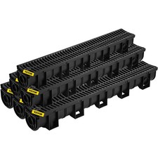 VEVOR Drainage Trench Driveway Channel Drain Kit Plastic Grate-5.8