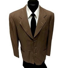 Vtg 40 50's Zwick Goldsmith Brown Sport Coat ROCKABILLY Jacket 3 BTN Wool Blazer picture