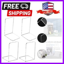 Elegant 4-Piece Acrylic Bookends Set for Stylish Home & Office Organization picture