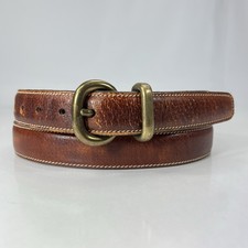 Trafalgar Slim Brown Leather Dress Belt - Made in USA - Size 36 picture