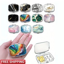 Pill Box 2 Compartment Medicine Pill Case Portable Pill Holder for Pocket/Purse picture