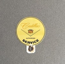 VINTAGE CADILLAC PLATE TOPPER PORCELAIN SIGN CAR GAS OIL TRUCK MOTORCYCLE picture