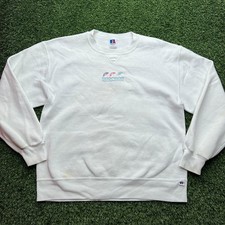 VTG 90s Russell Martha Vineyards Sweatshirt Large L White Pullover USA Made RARE picture