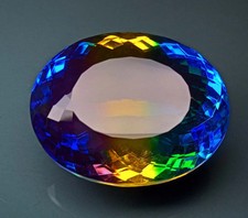Bi-Colour 86-88 Ct Oval Cut Tourmaline Natural Certified Loose Gemstone picture