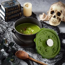 Smith and Clark 4 Quart Cast Iron Cauldron Green 'Bubbling' Lid - 2026 Halloween picture