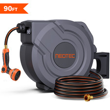 NEOTEC Retractable Garden Hose Reel 5/8 Inch x 90 ft Wall Mounted Garden Hose picture