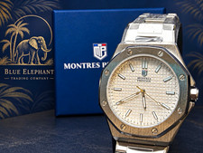 Montres Prestige MPW-0249 Men’s 44mm Silver Dial Steel Quartz Watch New picture