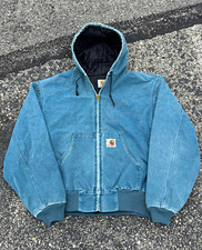 RARE Vintage 1990s Union Made Carhartt JQ296 Rare Aqua Teal Lined Active Jacket picture