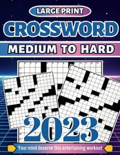 2023 Medium Hard Crossword Puzzles Book for Adults: Crossword Puzzles with Solut picture