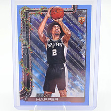 Topps 2025-26 Topps Holiday Dylan Harper RC Light Blue & White Glitter #H162 picture