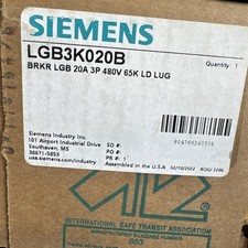 SIEMENS LGB3K020B / LGB3B020 3P 20A 65KAIC CIRCUIT BREAKER NEW NO BOX picture