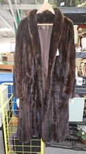 Genuine Vintage Ranch Mink Fur Coat Full Length Mahogany Brown Shiny picture