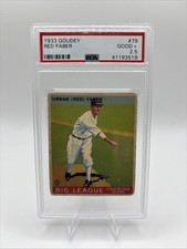 1933 Goudey Big League Chewing Gum - Red Faber #79 - Hall Of Famer - PSA 2.5 picture