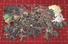 Anna Griffin Vtge. 3-D/flat/foil HOLLY Christmas Embell. st of 70 NEW picture