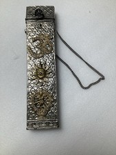 Antique-Style Indian Silver Plated Scroll Case  picture