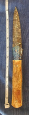 Custom Handmade Folding Pocketknife Clip Point Plain Edge 1 Blade Blue Brown. picture