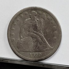 1860-O Liberty Seated Dollar - Fine Details, Many Nicks (#64149-L) picture
