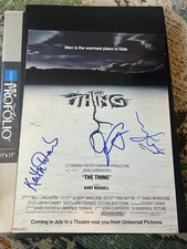 KURT RUSSELL SIGNED THE THING 11x14 PROMO john carpenter COA beckett 1982 jsa  picture