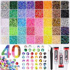 50000Pcs 40 Colors Jelly Rhinestones Bedazzling Kit, 3Mm Multicolor picture
