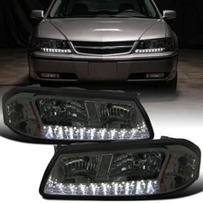 2000-2005 Chevy Impala LED Running Lights Headlights Assembly Smoke Pair picture