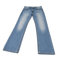 BKE Tyler Jeans Mens 34L Blue Straight Leg Medium Wash Stretch Denim 34x32 picture