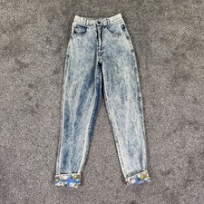 Vintage 1989 Pee-wee Herman Acid Wash Jeans High Waisted Comic Cuff 23 No Tag picture