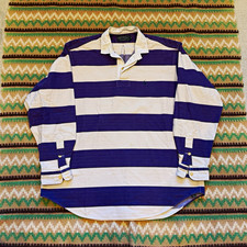 VTG 90s Polo Ralph Lauren Country Striped Longsleeve Polo Shirt Size XL picture