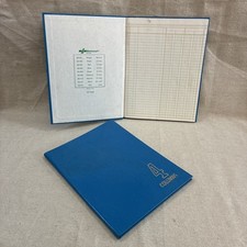 2 NOS National 4 Column Ledger Record Book Blue Accounting 80 Page Vintage picture