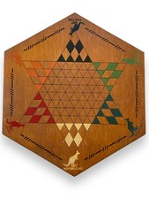 RARE VTG 1937 Large Chinese Checkers Wood Board Wall Art by Kontinental Kangaroo picture