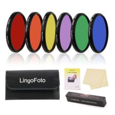 LingoFoto 52mm 6 IN 1 6pcs of Colors Round Full Color Lens Filter Set picture