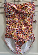 NWT Anne Cole Women’s Multicolor Floral One Piece Swimsuit Size 12 Beach Pool picture