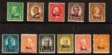 1929 U.S. Classic KANSAS OVERPRINT COMPLETE SET OF 11 Sc#658-68 M/NH/H/OG   Note picture