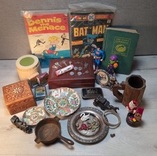 JUNK DRAWER Lot (40+) Antique & Vintage Americana Coins Comics Toys Rustic picture