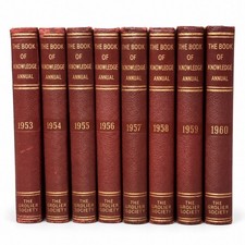 Vintage 1953-1960 Grolier Book of Knowledge Annuals - 8-Volume Hardcover Set picture