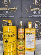 4 In 1 Set Golden Glow Body Milk 500ml Lotion + 1000ml exfoliating shower Cream. picture