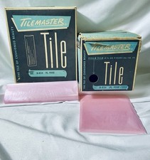 Vintage MCM Pearl Pink Plastic Polystyrene Tilemaster Wall Tiles 4.25x4.25 NOS picture