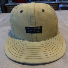 Filson x Ebbets Field Flannels Cap - Leather Strap, Made In USA & USA Flag Tag picture