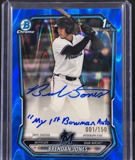 Brendan Jones 2026 Bowman Chrome 1st Auto - Full Color Match My 1st Bowman /150 picture